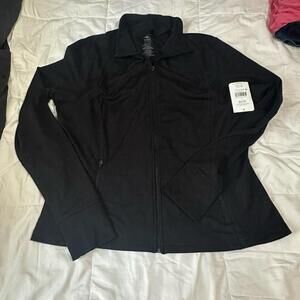 Athletic Works Black Activewear Jacket Full-length Zipper